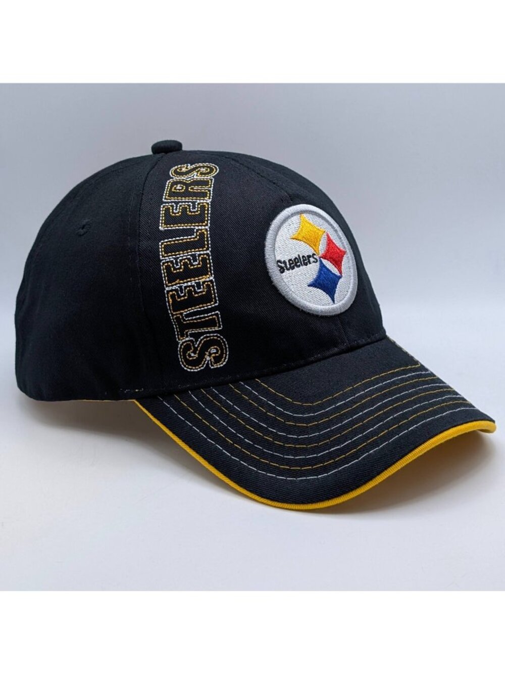 Pittsburgh Steelers Strap Back Hat Cap NFL Football Unisex Black Reebok Vintage